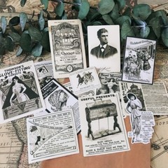 14pcs/pack vintage ads stickers old magazine journal, embellishments Y06