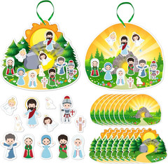 16PCS Easter Crafts for Kids Religious Gifts Make an Easter He Lives Stickers Sc