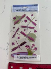 American Greetings Creative Touch Purple Dragonflies Flowers Scrapbooking