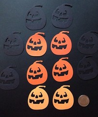 JACK-O-LANTERN Die-Cut(6pc) 1-3/4″x2″•Pumpkin•Black/Orange•Scary •Halloween•Face