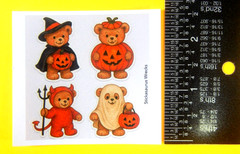 Halloween Teddy Bears Mini Sticker Sheet Style 2