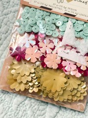 Maggie Holmes Confetti Sequin Mix Crate Paper Scrapbook Embellishments NIP