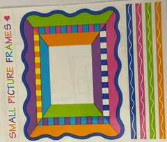 WAVEY SMALL FRAME Stickers(6pc)Mrs.Grossman’s •School•Label•Picture•Cards•