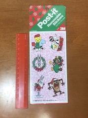 VTG 1991 Warner 3M Looney Tunes Post It Removable Stickers Christmas 2 Sheet NOS