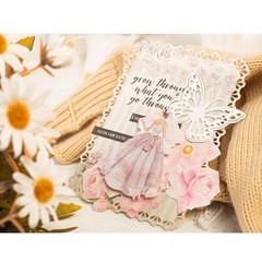 Naszonus Vintage Floral Scrapbook Paper Set 60 Sheets 4.2×6.7 Inch