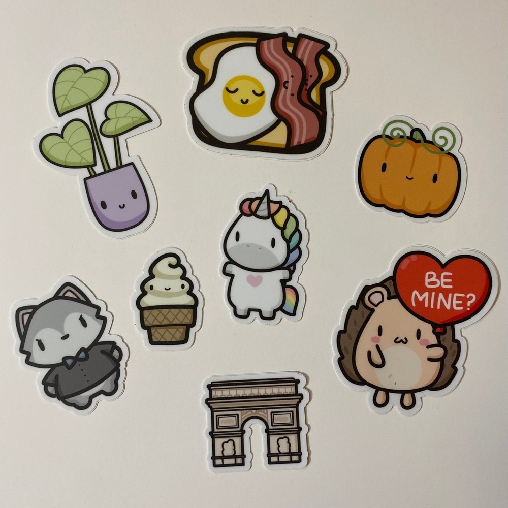 Hubman And Chubgirl Die Cut Vinyl Stickers Set Unicorn Pumpkin Plants & More