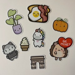 Hubman And Chubgirl Die Cut Vinyl Stickers Set Unicorn Pumpkin Plants & More
