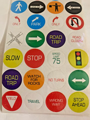 Scrap Booking Road Sign Stickers 40-Pack