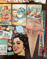 Retro 1950’s – 60 Pc. Lot Junk Journal Ephemera Embellishments Recipes Baking