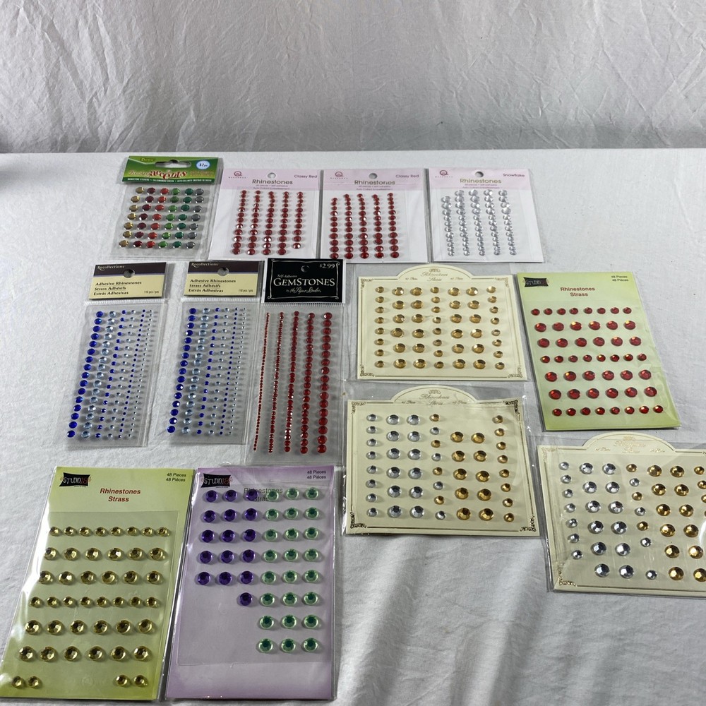 Lot of 13 Stickers Dots & Gemstones Multi Color Crafts Cardmaking Scrapbook