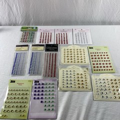 Lot of 13 Stickers Dots & Gemstones Multi Color Crafts Cardmaking Scrapbook