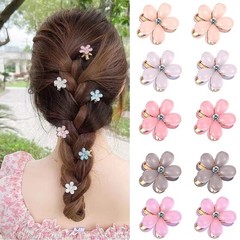 10Pcs Small Mini Metal Hair Clips with Flower Design and Crystals – Cute Barr…