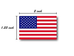 Patriotic USA Flag Stickers – 500 Perforated Labels, 1.25″ x 2.125″, Made in USA