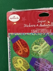 Vintage Hallmark Stickers Christmas Glitter Lights Super Stickers 1 Sheet New