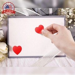 Red Heart Stickers Roll 1 Inch Valentine’s Day Love Shape Labels Waterproof Remo