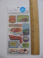 Recollections Stickers ROAD SIGNS Vacation Travel 12 Pieces NIP