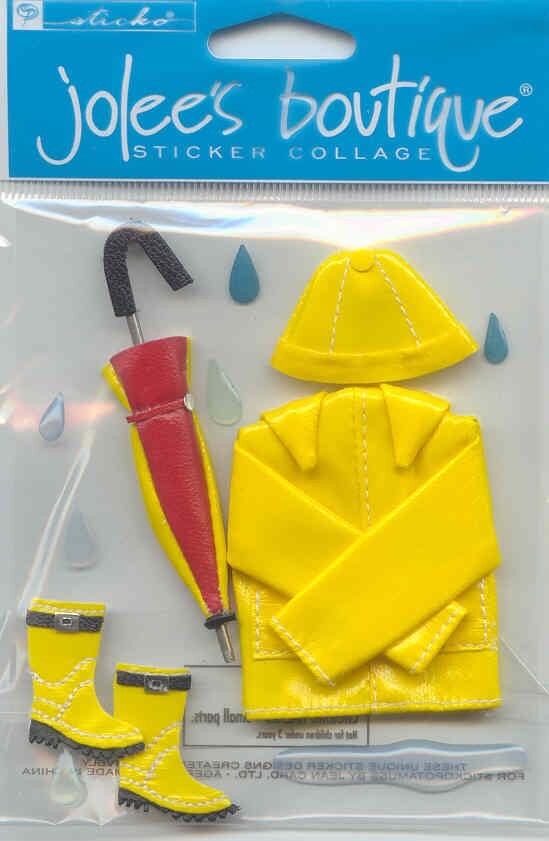 RARE Vintage Jolee’s Boutique 3D Stickers IT’S RAINING 58546 FAST FREE SHIP!
