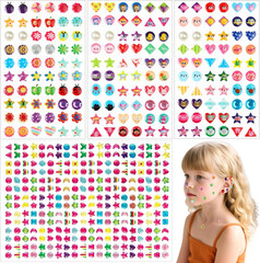 460PCS 3D Gem Sticker Earrings – Self-Adhesive Glitter Crystal Stickers for Kids
