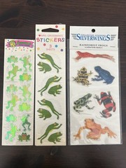 Variety Lot of Vintage SANDYLION Pearl Grossman Puffy FROG Stickers Silverwing