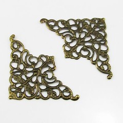 30pcs Filigree Corner Embellishments Bronze 50x32mm Craft Scrapbooking