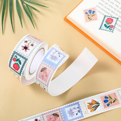 500PCS Cartoon Floral Stamp Stickers – 10 Styles for Scrapbooking and Crafting
