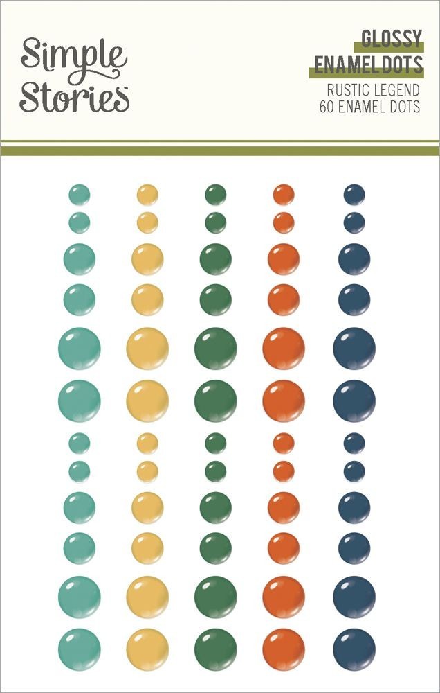 Crafts Enamel Dots SS Sticky Back Rustic Legend Green Blue