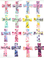 ✝️ 32 FLORAL CROSS STICKERS Christian Faith JESUS faith pray bible flower EASTER