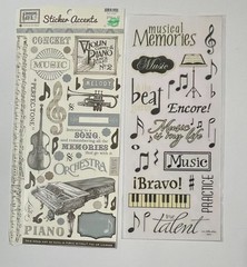 SCRAP BOOKING MUSIC BAND STICKERS LETTERS STOCK CARD BACKGROUNDS MATS DIY DECOR