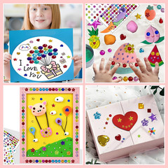 12 Sheets 1596Pcs Gem Stickers Colorful Sparkle Craft Supplies, Bright 3D Rhines