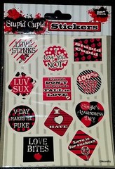 4 Pkgs Stupid Cupid Valentine Stickers~ Love/Hate, Anti-Valentines, Breakup