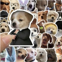 50pc Cute Dog Sticker Pack, Funny Dog & Puppy Scrapbook Lot, Journaling Supplies