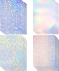 36 Sheets A4 Holographic Paper Sticker Transparent Waterproof Self Adhesive Film