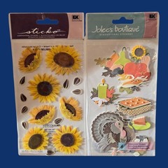 Stickers: Thanksgiving Autumn Sunflowers Seeds Jolees Boutique EK Success Sticko