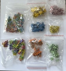 Brads MINI FLOWERS multi colors SCRAPBOOKING DECORATIVE BRADS embelishments.
