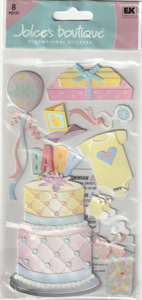 Jolee’s Boutique 3-D stickers BABY SHOWER Theme 73313 Fast FREE Ship! NEW!