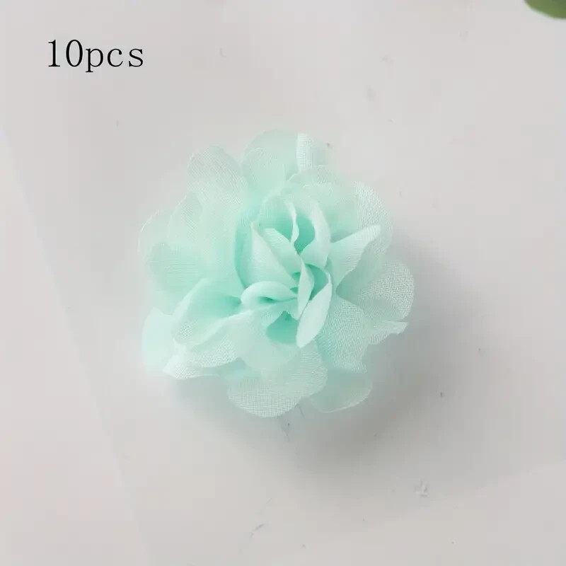 10pcs 2-inch-wide mint color Chiffon flowers roses