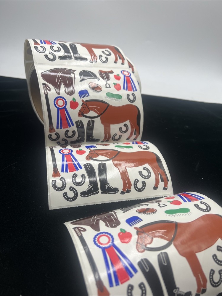 Vintage Frances Meyer Stickers Equestrian 2110-210 On Roll 90 Sheets Horses