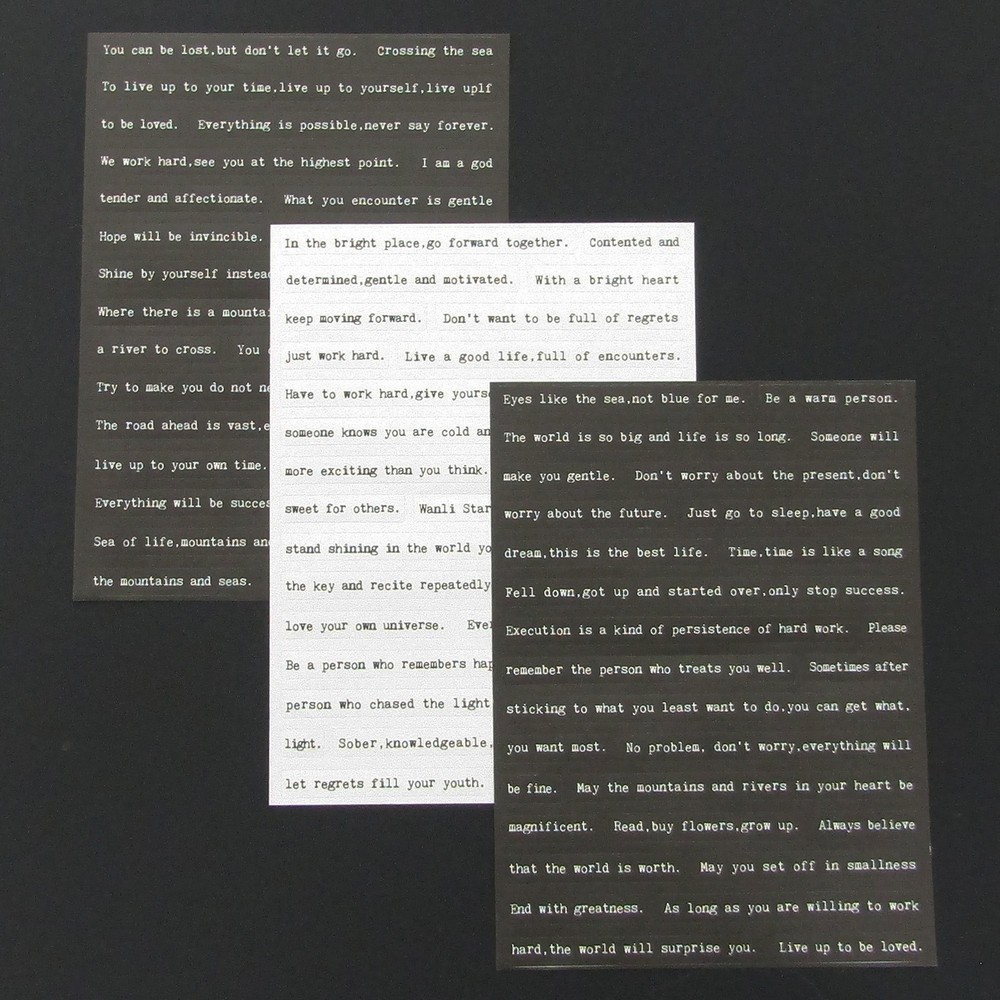 70+ Inspirational Message Stickers Black & White Cards Junk Journal