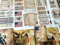 250pcs AMERICA 250 USA JUNK JOURNAL-SCRAPBOOK KIT W/JOURNAL – AUTHENTIC EPHEMERA