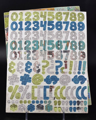 Chipboard Stickers 24 Sheets Alphabet, Border, Tags, Shape 6 Pcs Missing of 100s