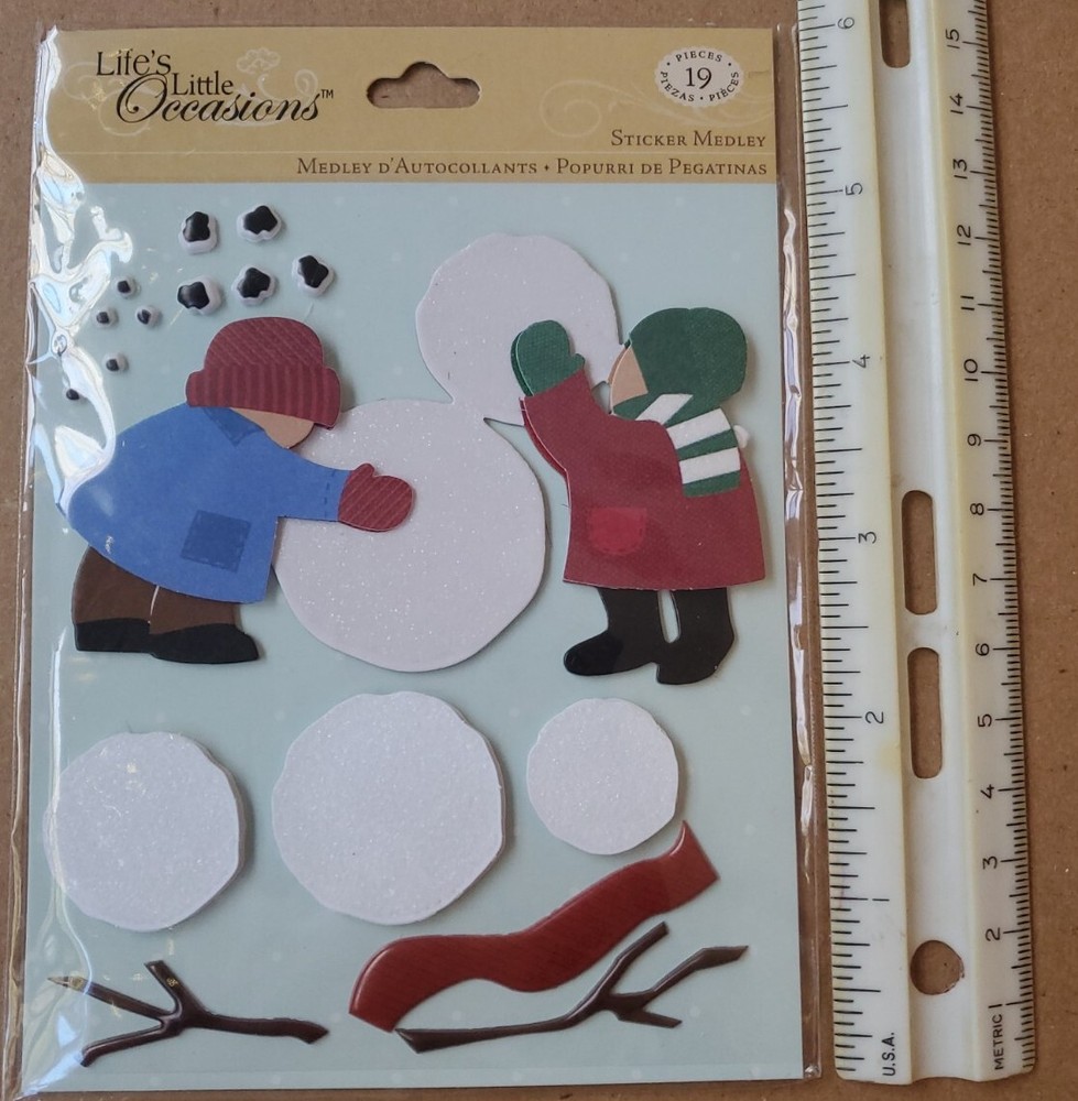 K & Co. Life’s Little Occasions Build A Snowman Winter Scrapbook Stickers