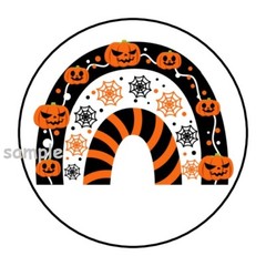 30 HALLOWEEN RAINBOW ENVELOPE SEALS LABELS STICKERS 1.5″ ROUND PUMPKINS FAVORS