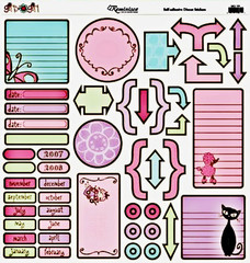 Reminisce GIRLY GIRL JOURNAL 12×12 Cardstock Sticker Sheet scrapbooking