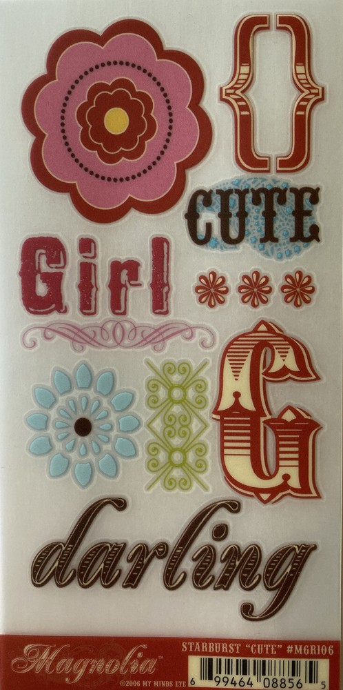 STARBURST CUTE Rub-On(3”x 6”)MME Girl•Flowers•Monogram•Darling•Teen •Garden•