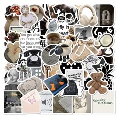 50pcs RETRO Vintage Stickers,Waterproof No Residue, 230