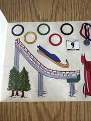Vintage Olympics sticker roll. Scrapbook Mania. Rare! Metals. USA Olympic Rings