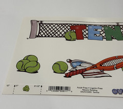 EK Success Scrapbook Title Over-all Tennis Racquet Sport Summer EKOV/083 NOS NEW