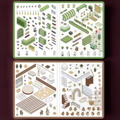 4 (3D) 7.5 X 4.7 Isometric Scene Rooms. Bunny Shop, Loft, and Hut.