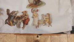 Fantastic Lot Antique Die Cut Scraps Dogs Cats Horses Children Birds 1800s