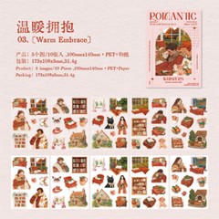Book of Vintage Stickers Lady Girls Sticker PET + Paper Junk Journal Scrapbook